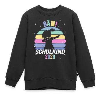 Schoolchild 2026 Bam Retro - Kids Premium Organic Sweatshirt - black - Front - AI Model Kid Female (0cm)