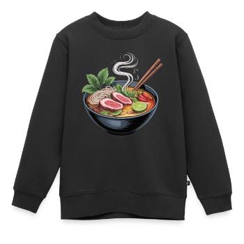 Ramen-Bowl mit Lamm und Limette - Kinder Premium Organic Sweatshirt - Schwarz - Vorne - AI Model Kid Female (0cm)