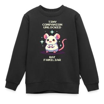 Kleiner Begleiter freigeschaltet | Ratte - Kinder Premium Organic Sweatshirt - Schwarz - Vorne - AI Model Kid Female (0cm)
