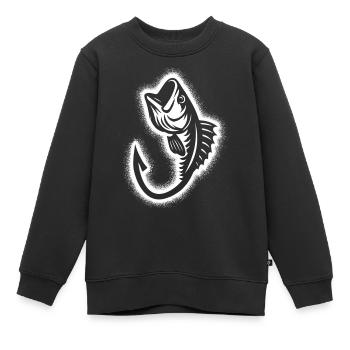 Pêcheur, pêcheur, pêcheurs, pêcheurs masculins - Sweat Premium enfant bio - noir - Devant - AI Model Kid Female (0cm)