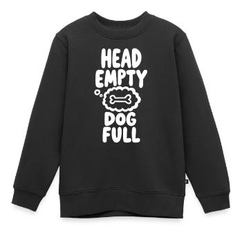 Head Empty Dog Full Hundeliebe - Kinder Premium Organic Sweatshirt - Schwarz - Vorne - AI Model Kid Female (0cm)