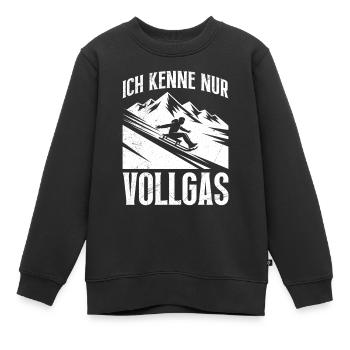 Schlitten Training ICH KENNE NUR VOLLGAS LUSTIG - Kinder Premium Organic Sweatshirt - Schwarz - Vorne - AI Model Kid Female (0cm)