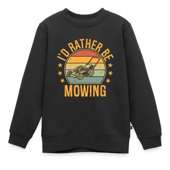 mignon, je préférerais tondre la pelouse du camion tondeur à gazon - Sweat Premium enfant bio - noir - Devant - AI Model Kid Female (0cm)