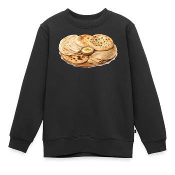 Plateau international de pain plat - Sweat Premium enfant bio - noir - Devant - AI Model Kid Female (0cm)