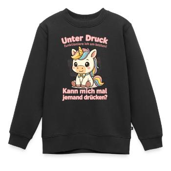 Licorne sous pression - Sweat Premium enfant bio - noir - Devant - AI Model Kid Female (0cm)