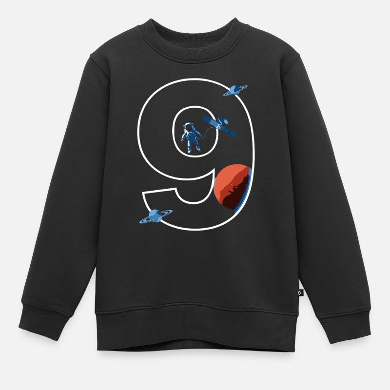 9th Birthday Space Astronaut - Kids Premium Organic Sweatshirt - black