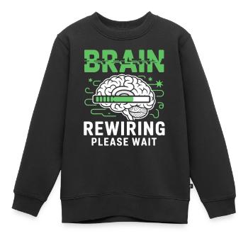 Gehirn-Neustart Bitte Warten - Kinder Premium Organic Sweatshirt - Schwarz - Vorne - AI Model Kid Female (0cm)