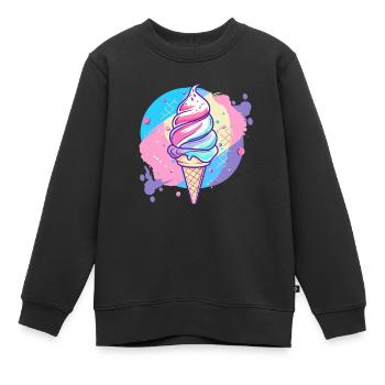 glace - Sweat Premium enfant bio - noir - Devant - AI Model Kid Female (0cm)