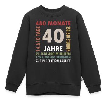 40 Jahre Vierzigster Geburtstag Geschenk - Kinder Premium Organic Sweatshirt - Schwarz - Vorne - AI Model Kid Female (0cm)