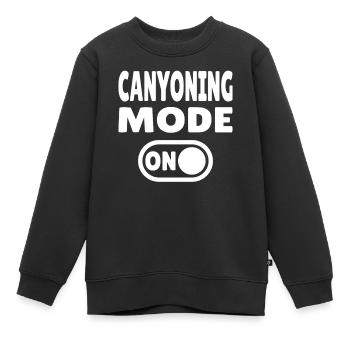 Canyoning Mode ON – Schalter auf Adrenalin - Kinder Premium Organic Sweatshirt - Schwarz - Vorne - AI Model Kid Female (0cm)