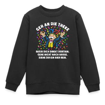Jubel | Konfetti | Geh an die Theke | Kostüm - Kinder Premium Organic Sweatshirt - Schwarz - Vorne - AI Model Kid Female (0cm)