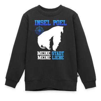 ÎLE DE POEL MA VILLE MON AMOUR Drôle - Sweat Premium enfant bio - noir - Devant - AI Model Kid Female (0cm)