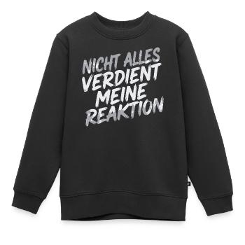 Null Reaktion - ist mir egal - Kinder Premium Organic Sweatshirt - Schwarz - Vorne - AI Model Kid Female (0cm)