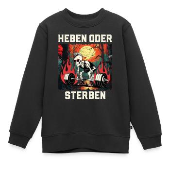 Les athlètes de force LIFT OR DIE Fun - Sweat Premium enfant bio - noir - Devant - AI Model Kid Female (0cm)