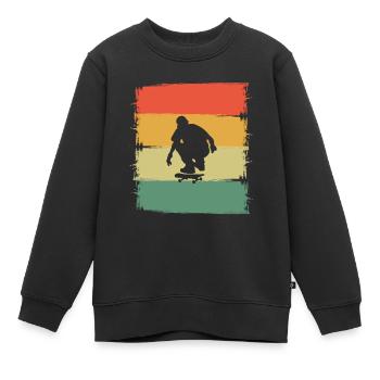 Skater Skateboard Skaten - Kinder Premium Organic Sweatshirt - Schwarz - Vorne - AI Model Kid Female (0cm)