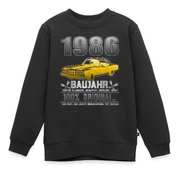 1986 - Année 1986 - Année 1986 - Sweat Premium enfant bio - noir - Devant - AI Model Kid Female (0cm)