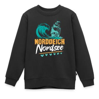 Vacances à la mer du Nord NORDDEICH OSTHOLSTEIN Fun - Sweat Premium enfant bio - noir - Devant - AI Model Kid Female (0cm)