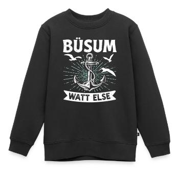 Vacances à la mer du Nord BÜSUM WATT AUTREMENT DRÔLE - Sweat Premium enfant bio - noir - Devant - AI Model Kid Female (0cm)