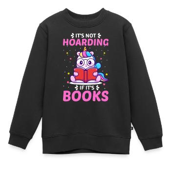 Lire, lire, licorne - Sweat Premium enfant bio - noir - Devant - AI Model Kid Female (0cm)