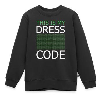 Voici mon code vestimentaire – Code vert - Sweat Premium enfant bio - noir - Devant - AI Model Kid Female (0cm)