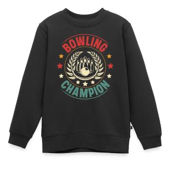 Bowling - Sweat Premium enfant bio - noir - Devant - AI Model Kid Female (0cm)