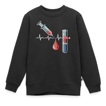 Blutabdruck Kunst: Spritze und Reagenzglas - Kinder Premium Organic Sweatshirt - Schwarz - Vorne - AI Model Kid Female (0cm)