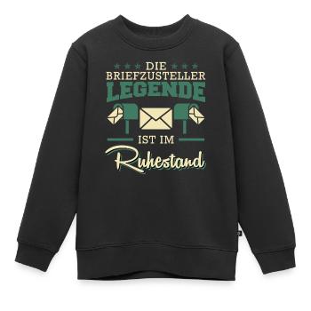 Rentner DIE BRIEFZUSTELLER LEGENDE IM RUHESTAND - Kinder Premium Organic Sweatshirt - Schwarz - Vorne - AI Model Kid Female (0cm)