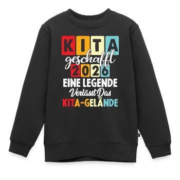 Crèche créée en 2026 Une légende quitte le - Sweat Premium enfant bio - noir - Devant - AI Model Kid Female (0cm)