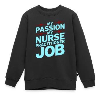 Infirmière praticienne Ma passion Ma Infirmerie Avancée - Sweat Premium enfant bio - noir - Devant - AI Model Kid Female (0cm)