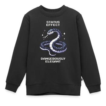 Gefährlich elegant | Schlange Attitüde - Kinder Premium Organic Sweatshirt - Schwarz - Vorne - AI Model Kid Female (0cm)