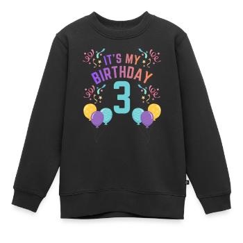3 Jahre Mädchen It’s My Birthday Kinder Geburtstag - Kinder Premium Organic Sweatshirt - Schwarz - Vorne - AI Model Kid Female (0cm)