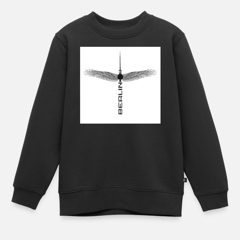 Berlin wings - Kids Premium Organic Sweatshirt - black