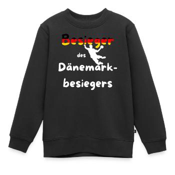 Besieger des Dänemarkbesiegers Handball EM 2026 - Kinder Premium Organic Sweatshirt - Schwarz - Vorne - AI Model Kid Female (0cm)
