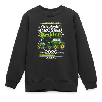 Ich Werde Großer Bruder 2026 Traktor Baby Kinder - Kinder Premium Organic Sweatshirt - Schwarz - Vorne - AI Model Kid Female (0cm)