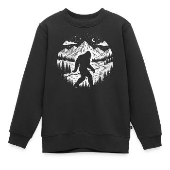 Bigfoot Forest Night Sasquatch - Kinder Premium Organic Sweatshirt - Schwarz - Vorne - AI Model Kid Female (0cm)