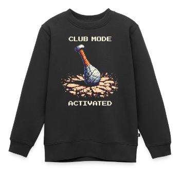 Keulenmodus aktiviert | Steinzeit Höhlenmensch - Kinder Premium Organic Sweatshirt - Schwarz - Vorne - AI Model Kid Female (0cm)
