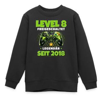 T-shirt joueur du 10e anniversaire niveau 10 débloqué - Sweat Premium enfant bio - noir - Devant - AI Model Kid Female (0cm)