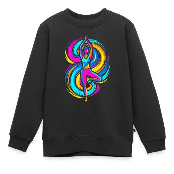 Yoga Pose - Kinder Premium Organic Sweatshirt - Schwarz - Vorne - AI Model Kid Female (0cm)