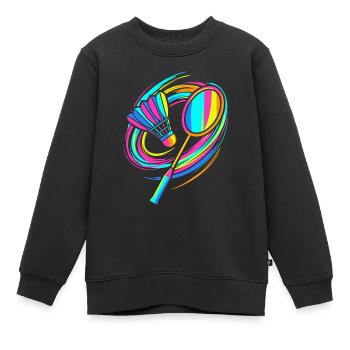 Badminton rackets - Kids Premium Organic Sweatshirt - black - Front - AI Model Kid Female (0cm)