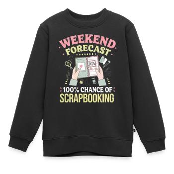 Wochenende Scrapbooking Vorhersage - Kinder Premium Organic Sweatshirt - Schwarz - Vorne - AI Model Kid Female (0cm)