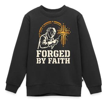 Motif soudeur avec étincelles en croix rétro - Sweat Premium enfant bio - noir - Devant - AI Model Kid Female (0cm)