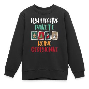 Weihnachten LIEFERE PAKETE KEINE GESCHENKE - Kinder Premium Organic Sweatshirt - Schwarz - Vorne - AI Model Kid Female (0cm)