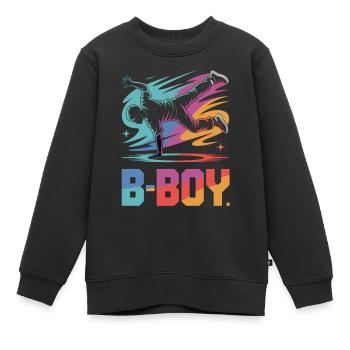 B-Boy Breakdance Streetstyle Breakdancer - Sweat Premium enfant bio - noir - Devant - AI Model Kid Female (0cm)