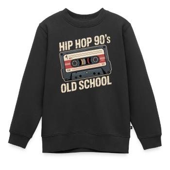 Hip Hop 90s Old School Kassette - Kinder Premium Organic Sweatshirt - Schwarz - Vorne - AI Model Kid Female (0cm)