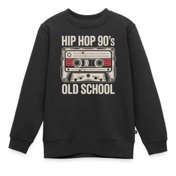 Hip Hop 90s Old School Kassette - Kinder Premium Organic Sweatshirt - Schwarz - Vorne - AI Model Kid Female (0cm)