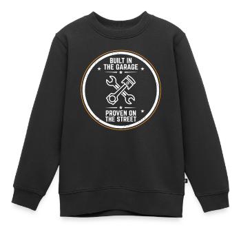 Garage Schrauber Emblem Built In The Garage - Kinder Premium Organic Sweatshirt - Schwarz - Vorne - AI Model Kid Female (0cm)