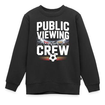 Public Viewing Crew Fußball Fan - Kinder Premium Organic Sweatshirt - Schwarz - Vorne - AI Model Kid Female (0cm)