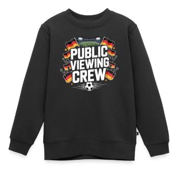 Public Viewing Crew Fußball Fan - Kinder Premium Organic Sweatshirt - Schwarz - Vorne - AI Model Kid Female (0cm)