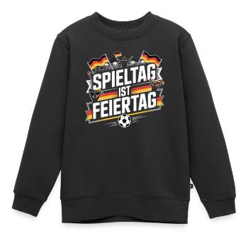 Spieltag ist Feiertag Deutschland Fan - Kinder Premium Organic Sweatshirt - Schwarz - Vorne - AI Model Kid Female (0cm)