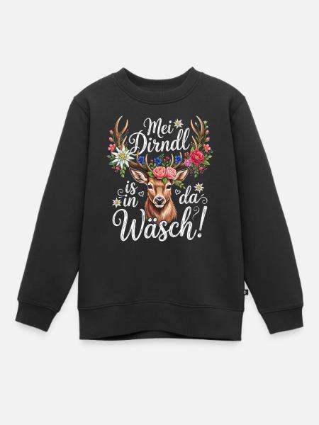 Replacement Dirndl Shirt Women's Traditional Shirt Top - Kids Premium Organic Sweatshirt - black